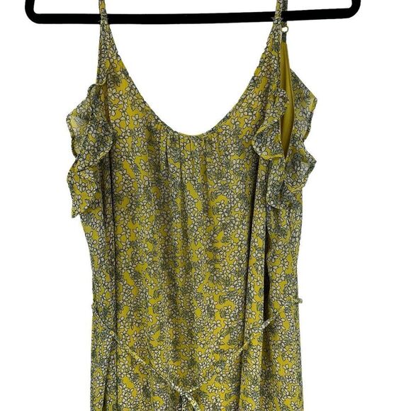 Who What Wear Yellow Chiffon Floral Summer Maxi Slip Dress, XL - Picture 4 of 12